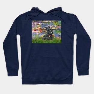 A Claude Monet Lily Pond Masterpiece with a Scottish Terrier Included Hoodie